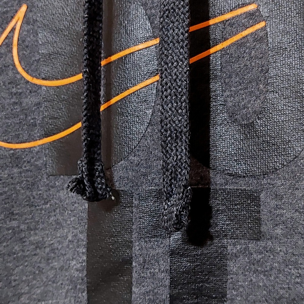 Nike Just Do It Hoodie Mens Medium Charcoal Gray Pullover Orange Swoosh‎ Logo - Picture 4 of 8
